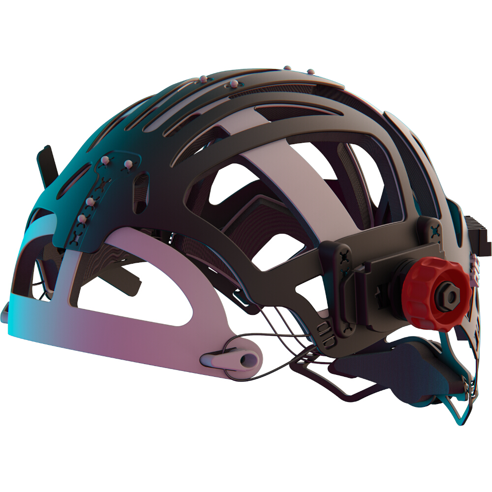 isoFit Headgear (schwarz / rote Knöpfe)