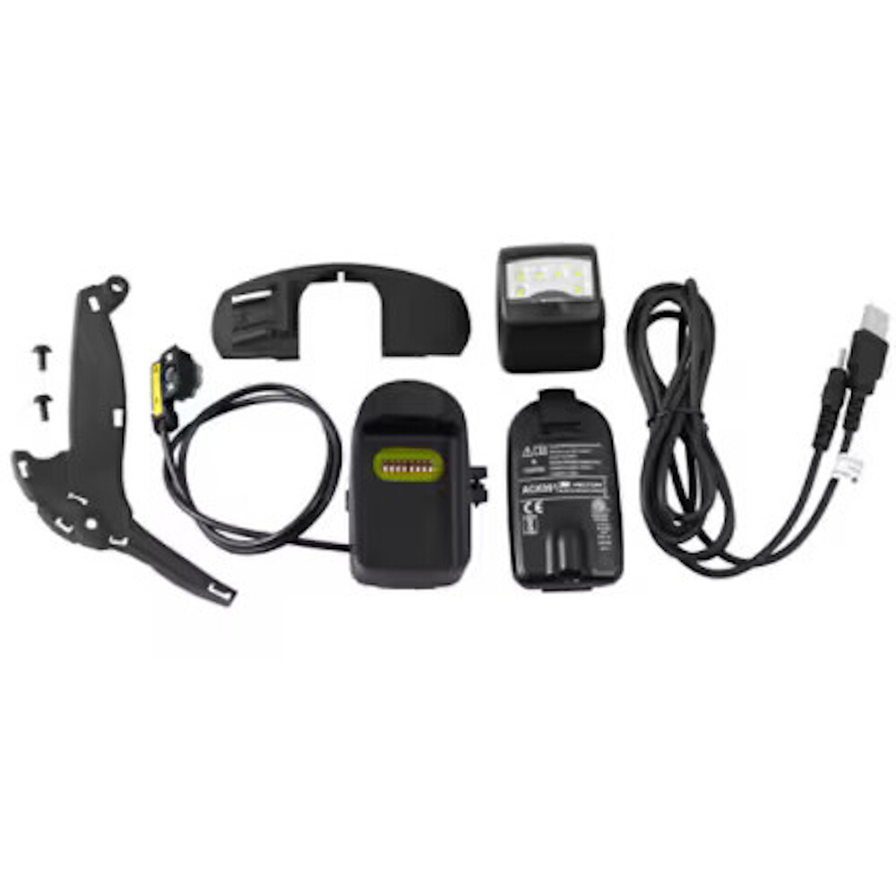 Helmlampen-Kit (Lampe, Kabel, Halter mit Kabel und Batterie)